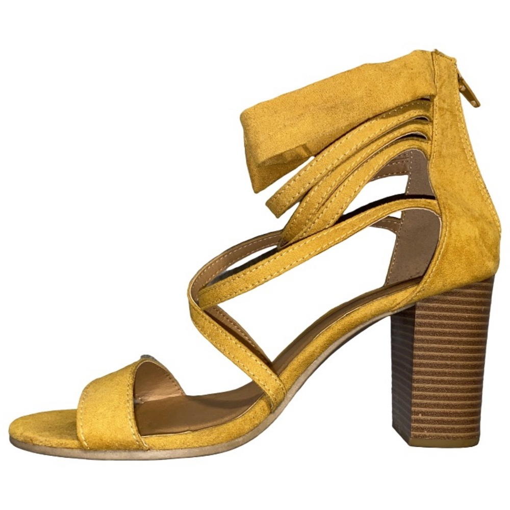 CR Yellow Block Heels